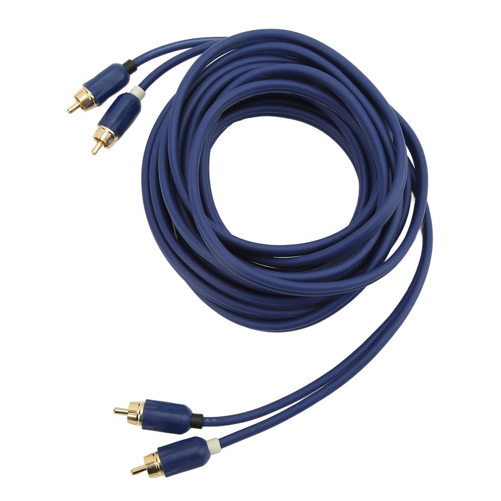 RCA Audio Cable 5 Meters Blue Elastic Pure Copper Durable Automotive Audio Cable Amplifier Tools