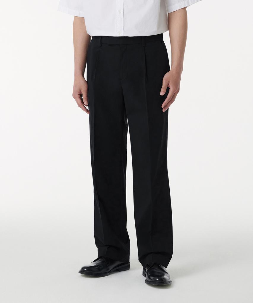 MUSINSA STANDARD [Cooltandard] Wide Hidden Banding Slacks [Black]