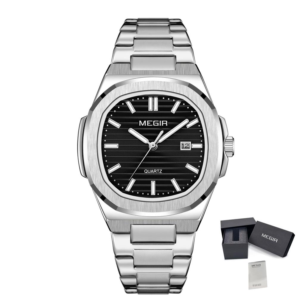 MEGIR Luxury Brand Men Business Watches Waterproof Male Clock Stainless Steel Luminous Quartz Sport Wristwatch Montre Homme 1084