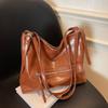Retro Tote Bag Single Shoulder Oblique Span Bag Texture Large Capacity Leisure Travel Bag Multi-purpose Pu Bag New Model