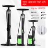 Bicycle Tire Floor Pump with Gauge Suspension Pumps MTB Fork Shock High Air Pressure Flow Inflator Presta Valve Schrader