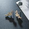 Shining Geometric Gold Color Earrings for Women Climber Tiny Star Stud Earrings Birthday Gift Jewelry Earrring