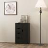 Storage Cabinet Sideboard With 1 Door And 4 Drawers Wooden For Living Room Kitchen Entryway Dining Room Black