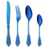4 шт. синий нержавеющая сталь королевский винтажный набор столовых приборов набор столовой посуды нож вилки кофейная ложка посуда свадебные столовые приборы набор столового серебра