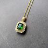 2025 Snowflake Earrings Full Diamond Gold Necklace Grandmother Emerald Ring Korean Green Crystal Bracelet Set