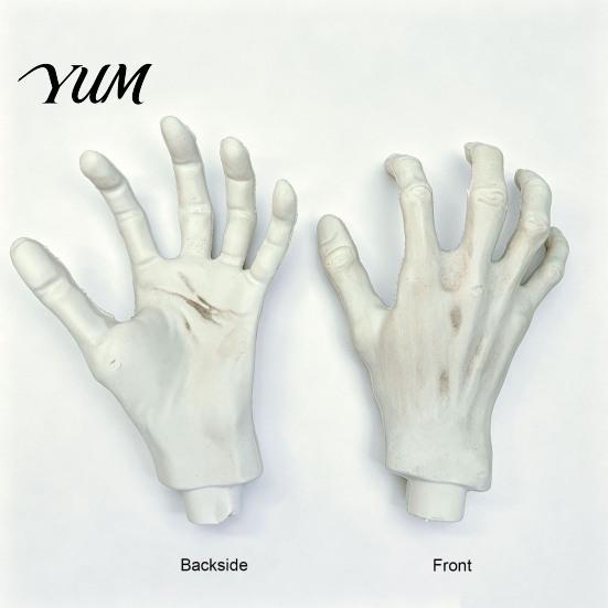 Halloween Scene Setting Props 1 Pair Skeleton Hands, Realistic Plastic Zombie Life Scary Human Hand Prop Size Severed Fake Hands for Terror