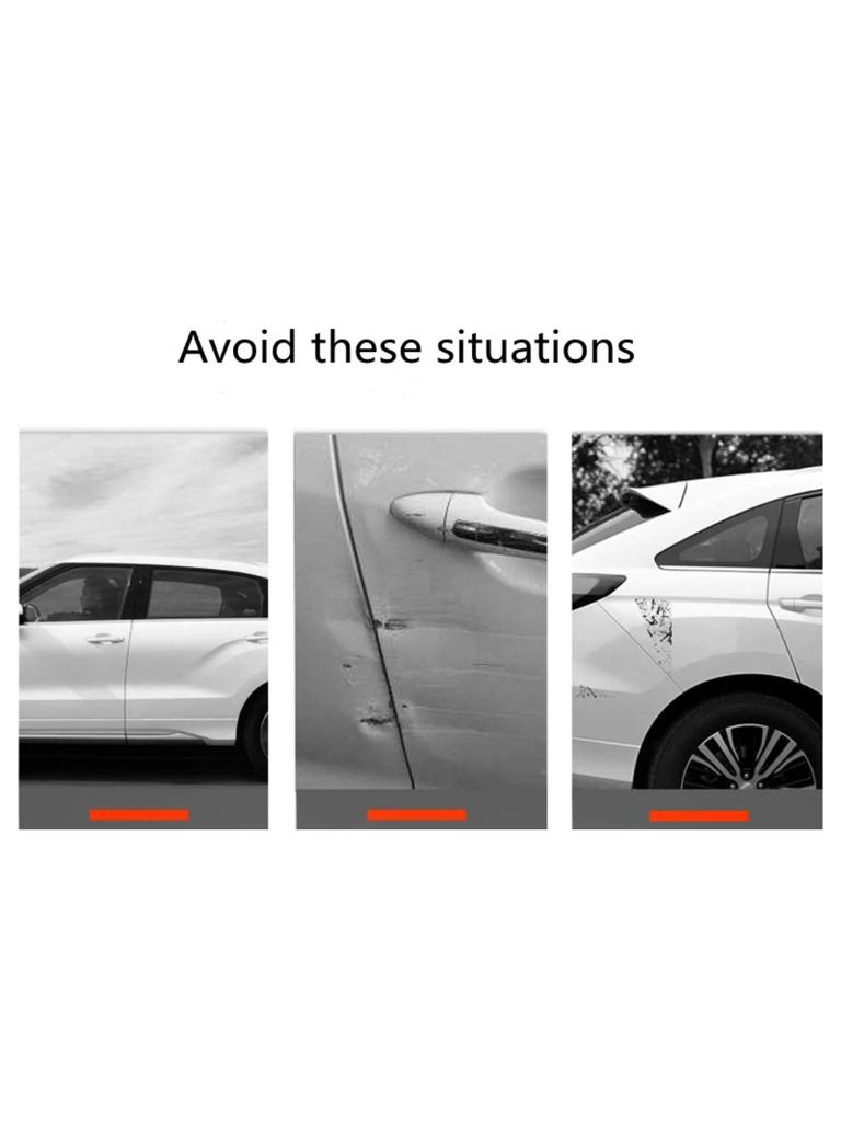 2Pc 40x5CM Car Bumper Protector Guard Anti-Scratch Strips Sticker 4PCS 14x2.5CM Car Door Protection Anti-collision Body Protect