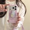 Магнитная подставка и чехол для iPhone с рисунком кролика и медведя в горошек для 17/16 Pro Max/15/14 - Девичий дизайн