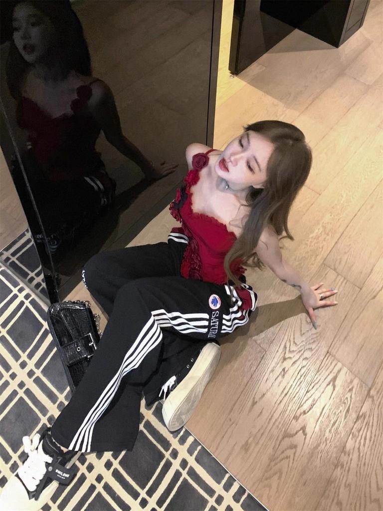 Red Fishbone Strapless Slimming Camisole - Women's Summer Style