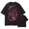 Washed Vintage Anime Bleach Aizen Sosuke Graphic T-shirt Men Women Printed Tee Summer Casual Fashion Clothing Tops High Quality Streetwear