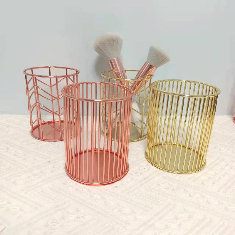 Косметическая коробка для хранения кистей для макияжа, цилиндрический футляр для хранения кистей для губной помады, держатель для ручек, органайзер из кованого железа для хранения ручек