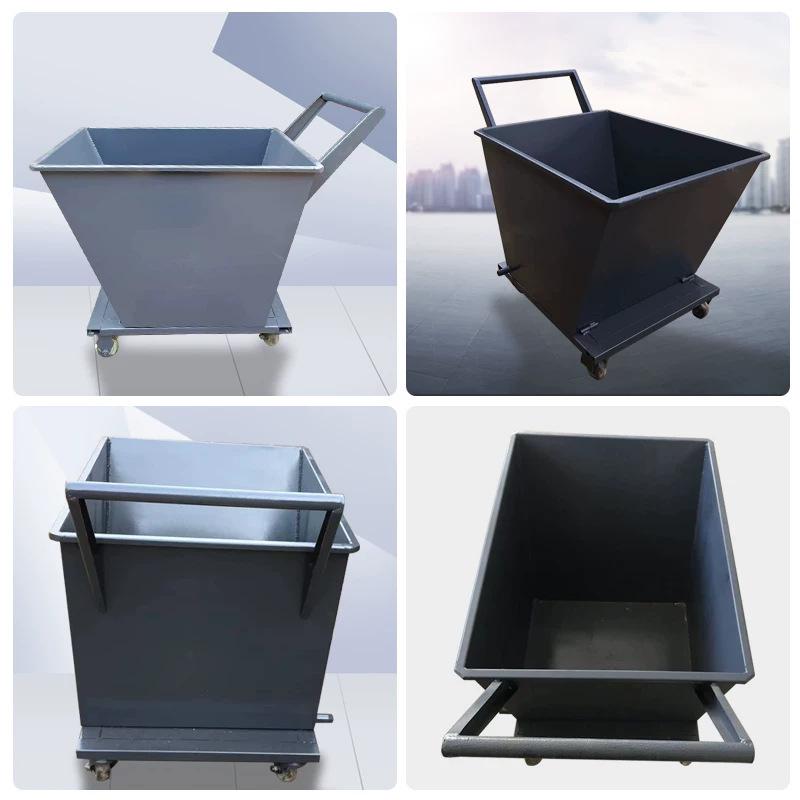 Chip Collection Cart: Handcart Machine Tool Conveyor, Iron Chip Hopper, Tipping and Waste Material Pusher.