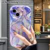 Phone Case: 2D flat design, suitable for iPhone 18 17 16 15 14 13 12 Pro protective case, phone decoration, pink-purple cute little angel, Halloween a