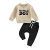 Toddler Baby Boy Clothes Mamas Boy Fall Winter Outfit 6M 12M 18M 24M 3Y Long Sleeve Letter Sweatshirt Plaid Jogger Pants Newborn Set