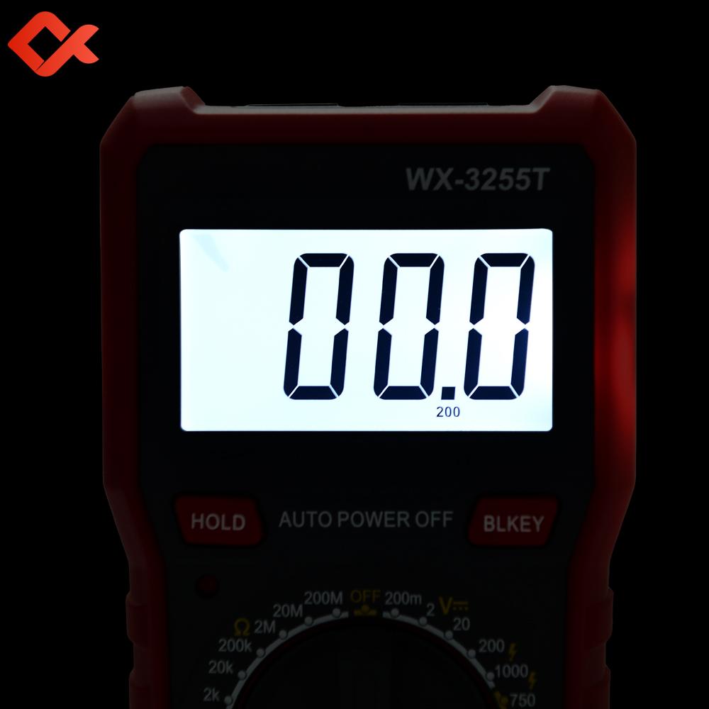Профессиональный цифровой мультиметр-тестер с подсветкой Амперметр переменного/постоянного тока Вольтметр 3 в 1 Электрические инструменты Конденсатор Омметр Wx3255t