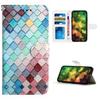 Цветной сетчатый узор Противоударный Чехол-кошелек из ПУ кожи с отделениями для карт для iPhone,Samsung,Huawei,Xiaomi,Moto,Tecno,Google,Nokia,Oppo,ZTE,Blackview...