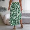 Женская юбка средней длины на весну и лето, с высокой талией, трапециевидной формы, прямой цвет с принтом