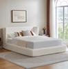 160x200 cm Compression Bed. Bed Frame with Upholstered Headboard, Reinforced Steel Frame, without Box Spring – Easy Assembly, Mattress Not Included.