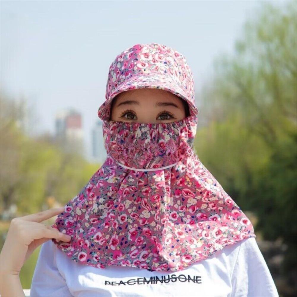 Anti-UV Tea Picking Cap Wide Brim Sunscreen Hat Casual Women's Ponytail Hat Outdoor