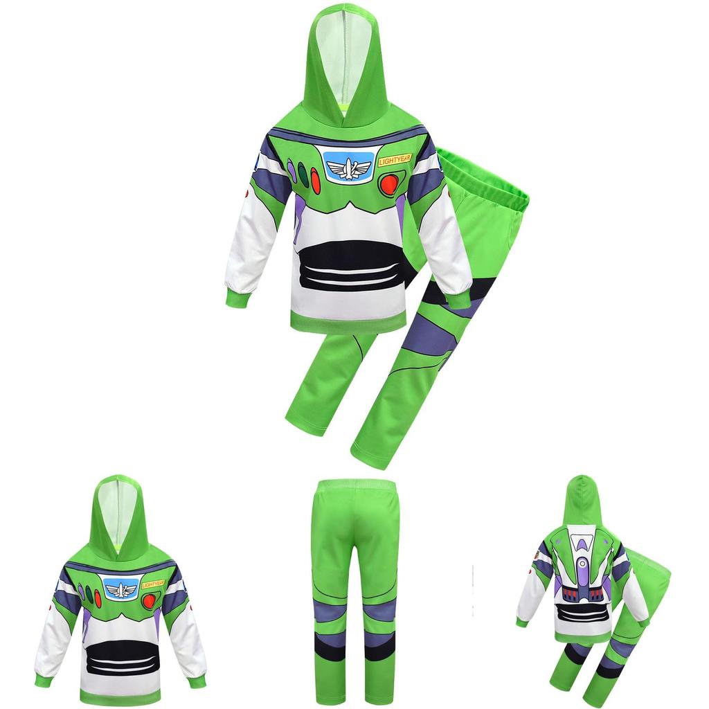 Adorable Toy Story 4 Cosplay Buzz Lightyear 2pcs Set Hoodie Pants Halloween Costume