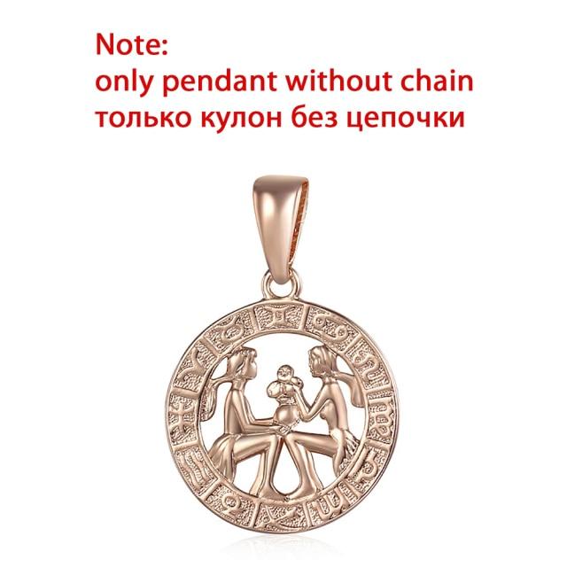 Trendsmax 12 знаков зодиака созвездия подвески ожерелья для женщин мужчин розовое золото 585 пробы мужские ювелирные изделия модные подарки на день рождения GPM16