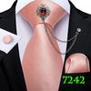 Мужской галстук, однотонный галстук с кисточкой, брошь, свадебный галстук для мужчин, набор запонок с нагрудным платком