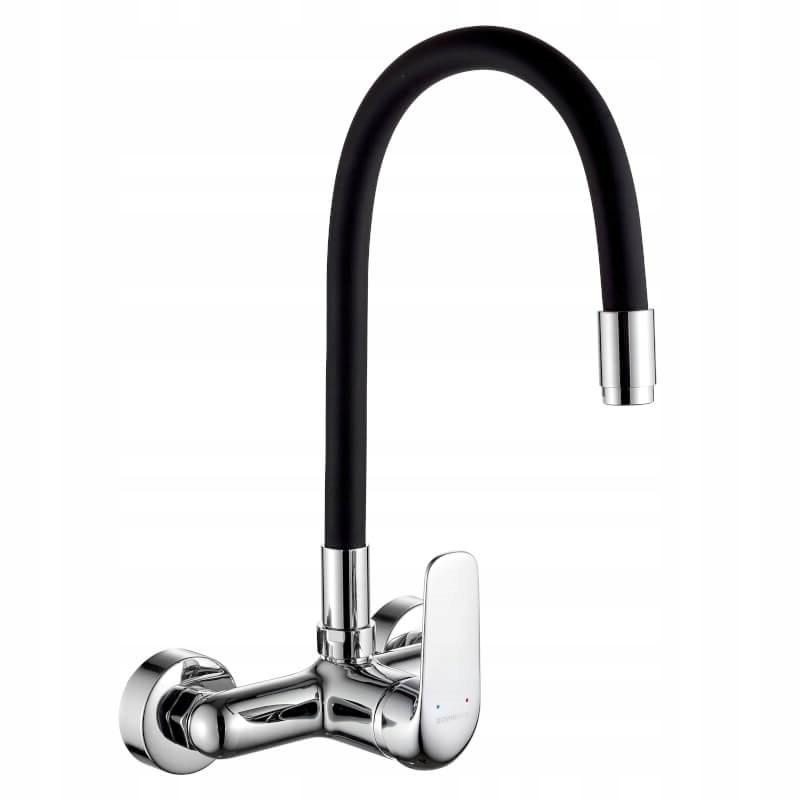 Kuchinox Elza Silver Wall-Mounted Kitchen Tap With Flexible Spout 1 Pc