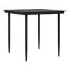 Garden Dining Set with Cushions 3 pcs Black Poly Rattan