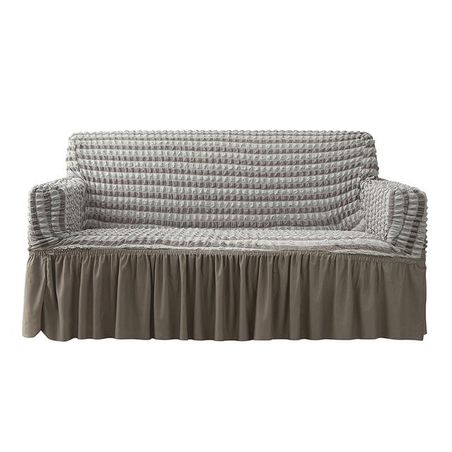 Levivel Plaid Seersucker Sofa Cover Plain Stretch Slipcover Armchair Cover For Living Room Corner Couch Cover 1 /2 /3 /4 Seater