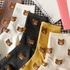 New Harajuku Cartoon Women's Breathable Cotton Socks Cute Bear Animal Pattern Girl Socks Combed Cotton Women's Socks