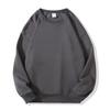 Trendy Women's White Loose Round Neck Sweatshirt - Long Sleeve, Solid Color, Autumn/Winter Style