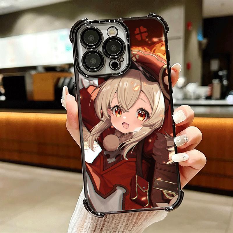 Чехол для телефона Genshin Impact Кли с покрытием для iPhone 16 17 Pro Max Air 16E 14 15 Plus 12 13 Mini, противоударный, с подушкой безопасности