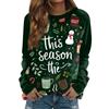 Женский модный повседневный свитшот с длинным рукавом и рождественским принтом на шее