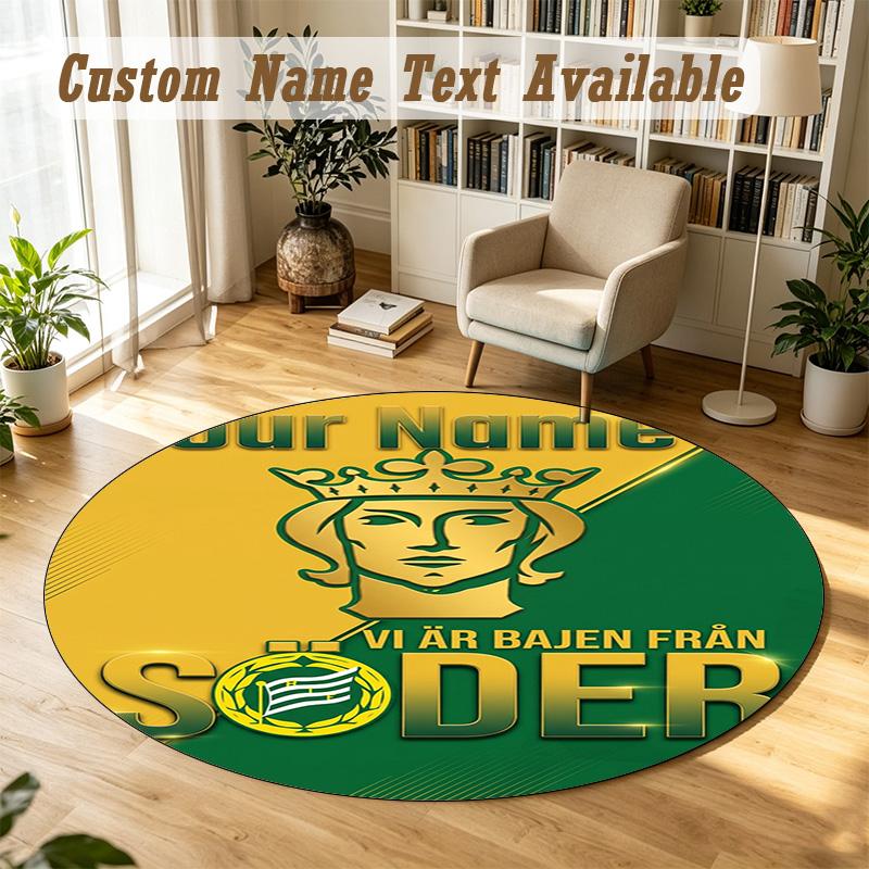 Round Rug Custom NameHammarby Pattern Non Slip Carpet Home Floor Decor