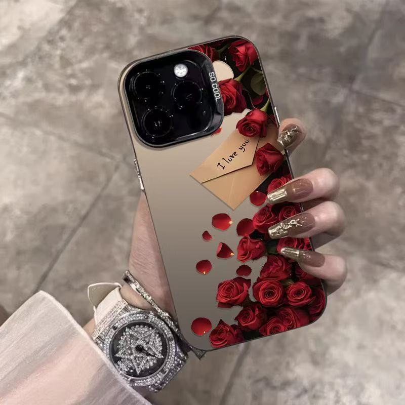 Rose envelope compatible with iPhone 17 Pro Max and iPhone 16 cases, Japanese and Korean style, 15/14/13/