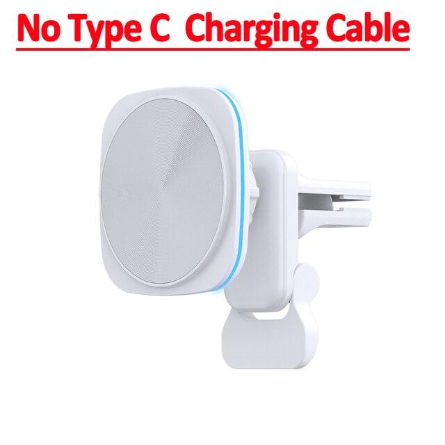 RGB Magnetic Car Phone Holder Stand 30W Wireless Charger Car Mount For iPhone 14 13 12 Pro Max Car Fast Charging Station Macsafe