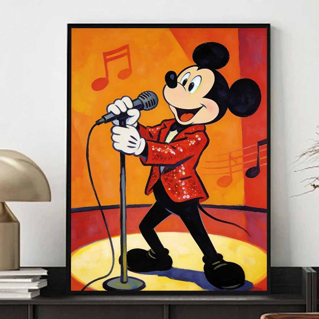 Disney diamond painting handmade diy mosaic Mickey Mouse singing stage music rhinestone kit home decoration gift