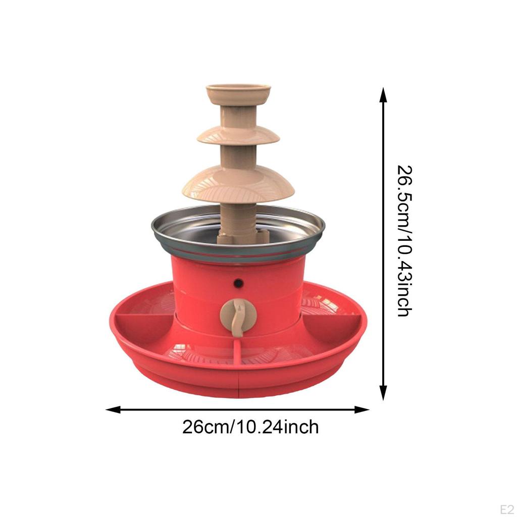 3-х уровневый шоколадный фонтан-фондю, удобный, съемный, с подносом из нержавеющей стали