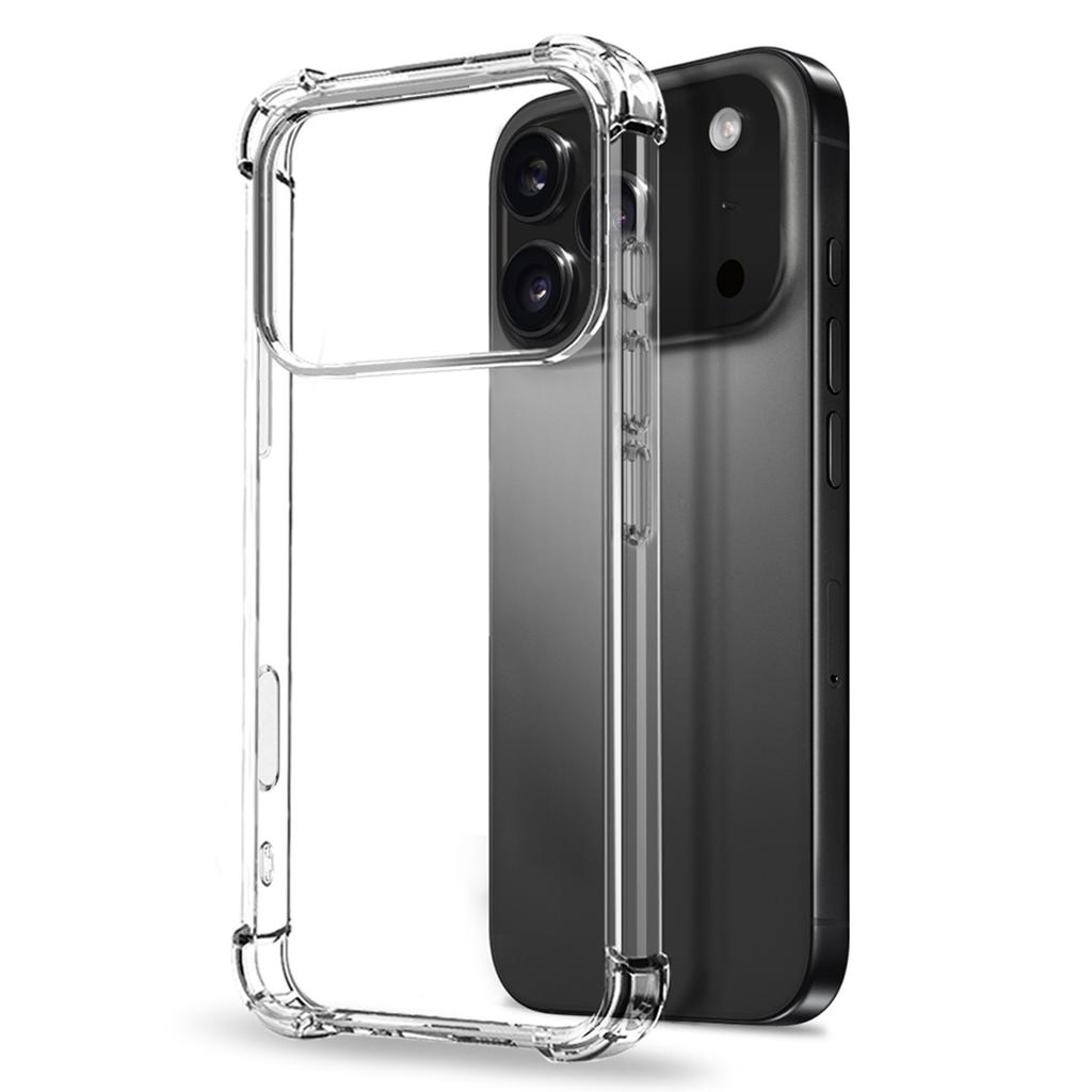 NORTHJO For iPhone 17 Pro Case Shockproof TPU Clear Phone Cover with Tempered Glass and Camera Lens Film