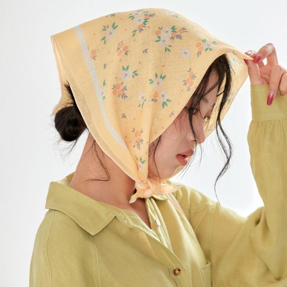 Bandanas Scarf Accessories Hair Band Square Scarf Flower Silk Scarf Female Printed Scarf