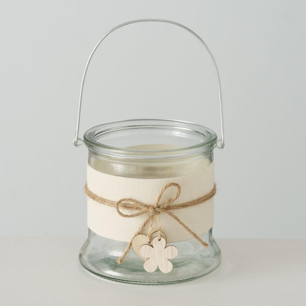 Glass Candle Holder for Tealight and Flowers