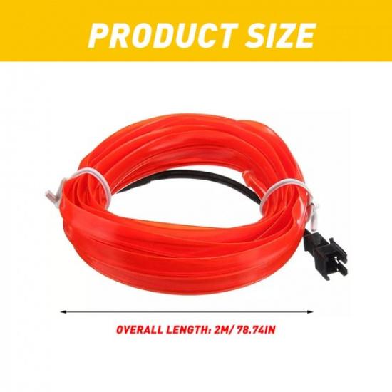 Auto Interior Car Decor LED Atmosphere Strip Wire Light Lamp Accessories 6.5ft