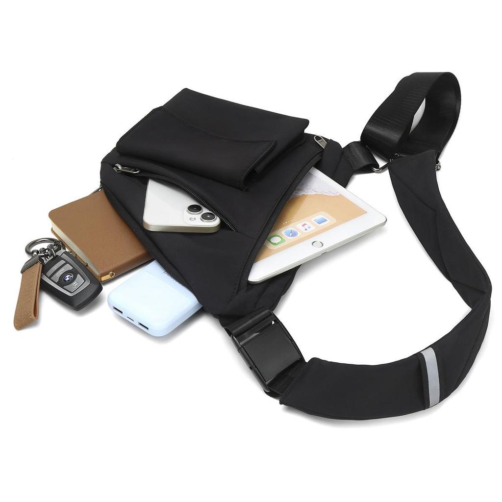 Мужская многофункциональная треугольная сумка через плечо - Повседневная наплечная и спортивная нагрудная сумка для велоспорта на открытом воздухе