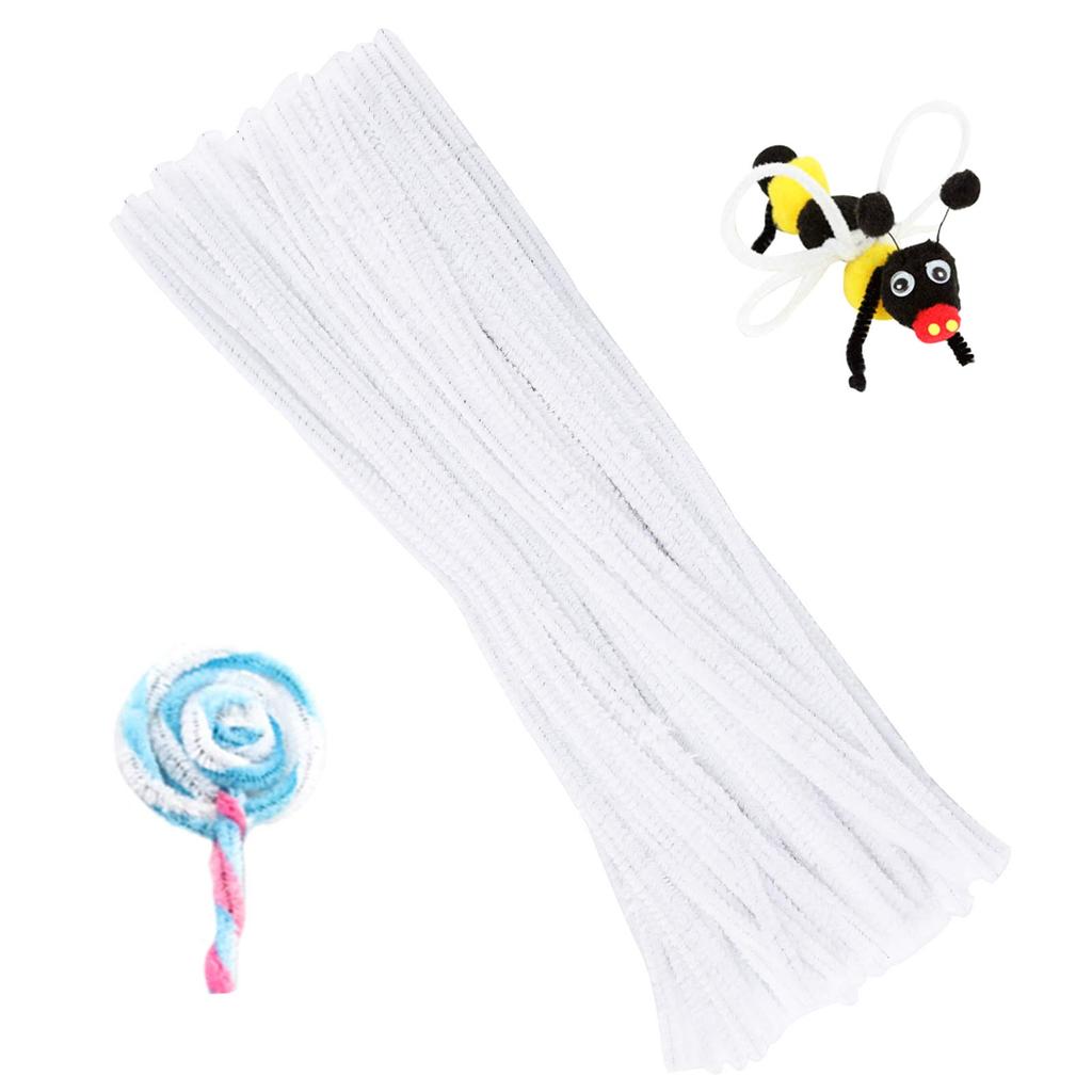 Fenrry 100PCS Pipe Cleaners Chenille Stem Solid Color Pipe Cleaners Set for Pipe Cleaners DIY Arts Crafts Decorations