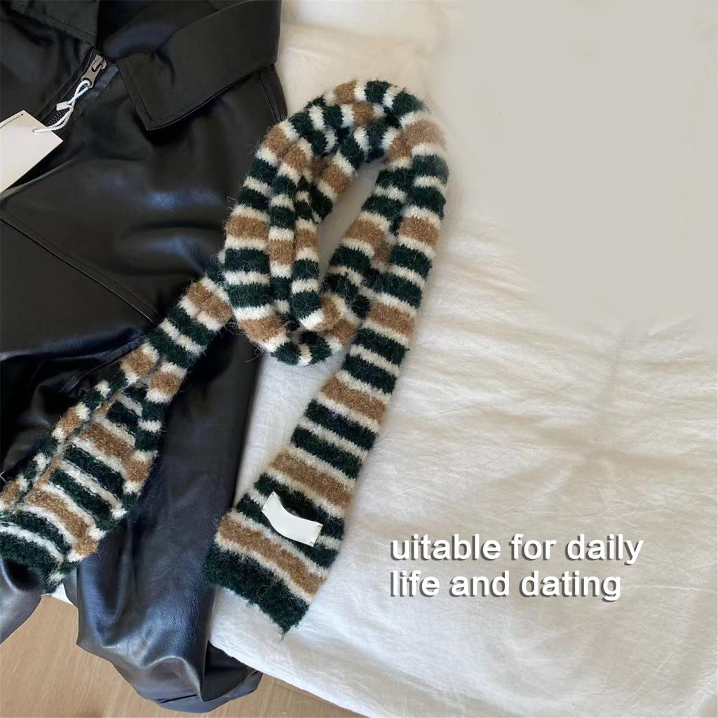 Вязаный шарф для женщин, длинный узкий пояс, галстук, шейный платок, реквизит для фотосессий для девочек, длинный шейный платок, узкий шарф, галстук