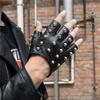 Однотонные перчатки с заклепками Перчатки из ПУ кожи Перчатки из лакированной кожи Мотоциклетные перчатки с открытой ладонью Диско-танцы
