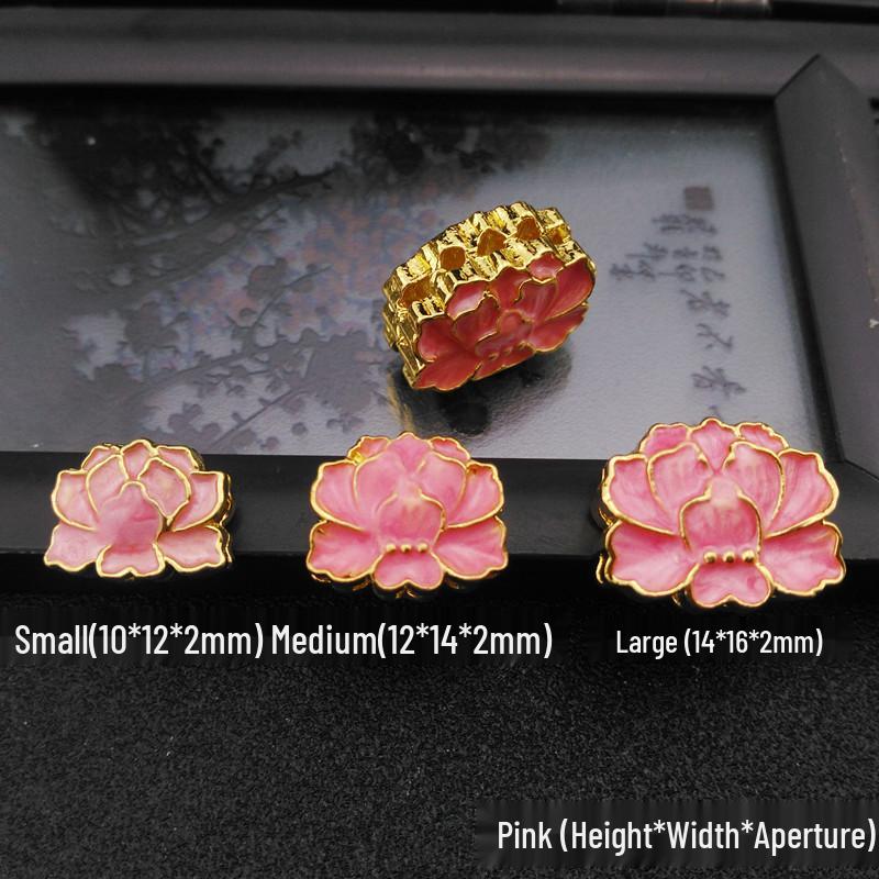 Позолоченные медные перегородчатые бусины в виде лотоса: Двусторонние эмалевые подвески с несколькими отверстиями для изготовления браслетов и ожерелий своими руками.