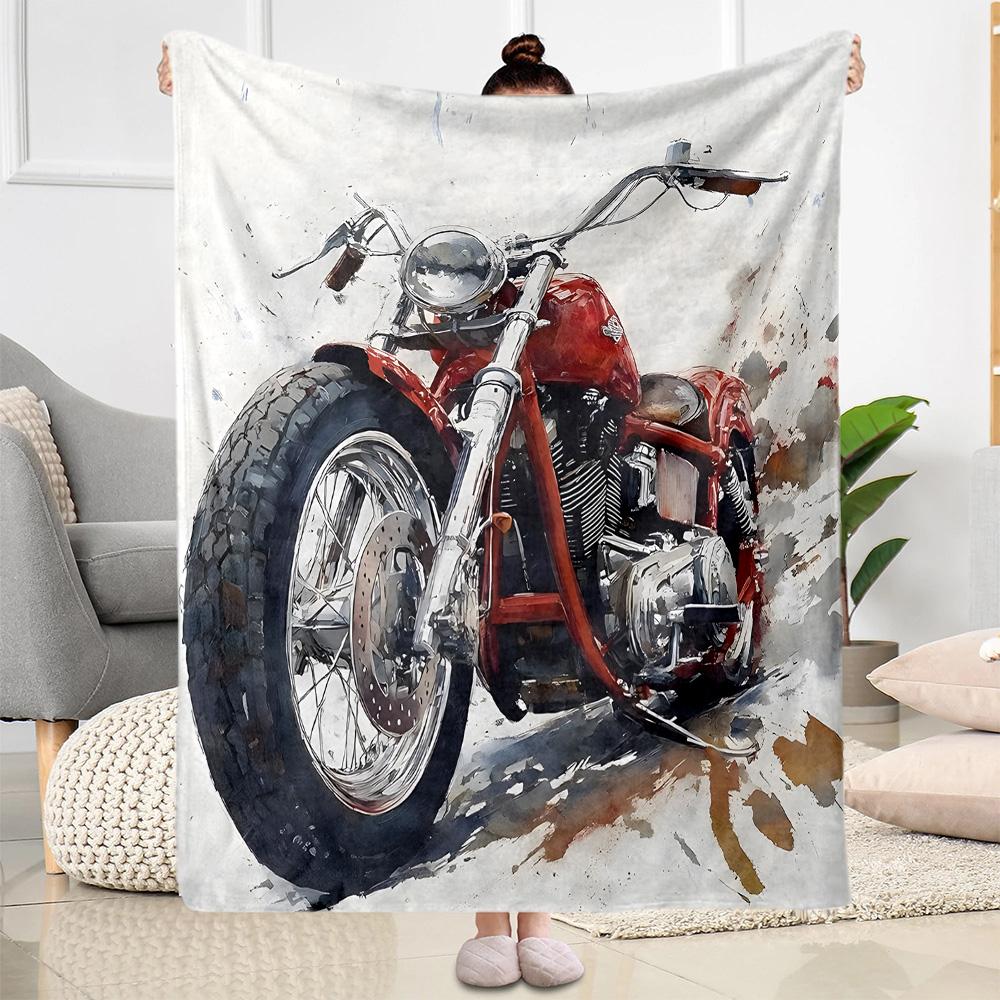 Motocross Adventure Sport Flannel Blanket - Soft and Suitable for Sofas, Beds, Offices, Travel, All Seasons, and The Best Gift for The Holidays.