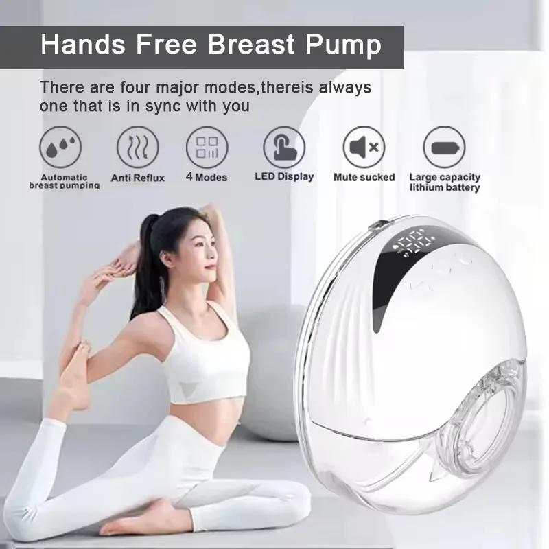 Wearable Electric Breast Pump MY-375, 4 Modes, 12 Suction Levels, White