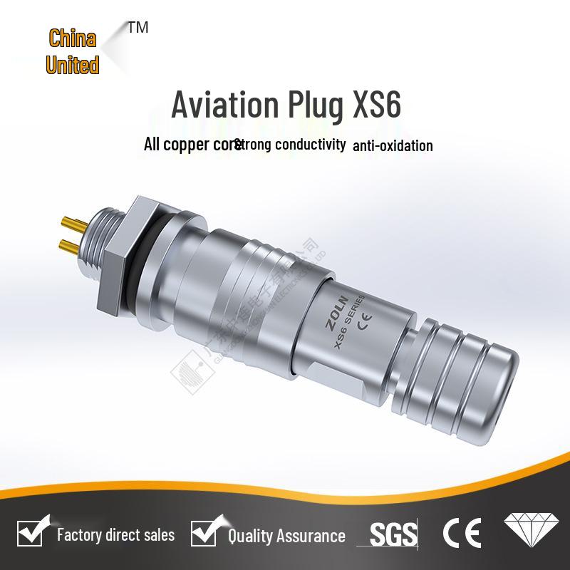 Central Link XS6 Aviation Plug Push-Pull Self-Locking Gold-Plated Connector (2/3/4/5 Pin Options)